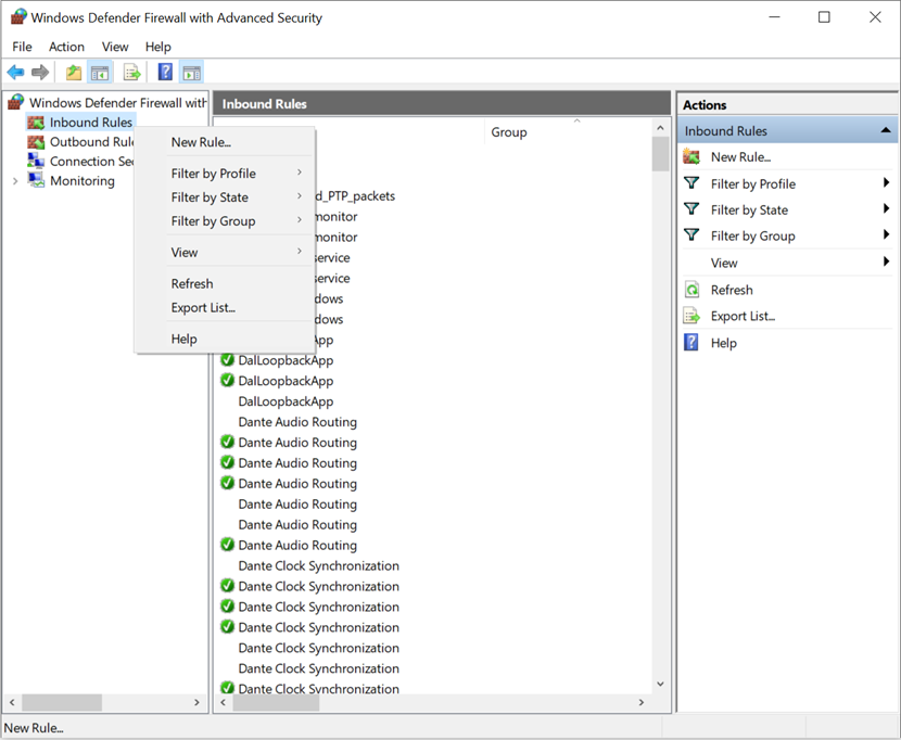 windows defender firewall